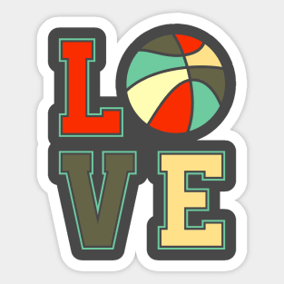 i love basketball funny retro colors Sticker